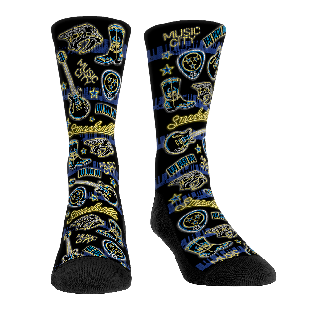 Nashville Predators - Smashville Neon Icons | Rock 'Em Socks