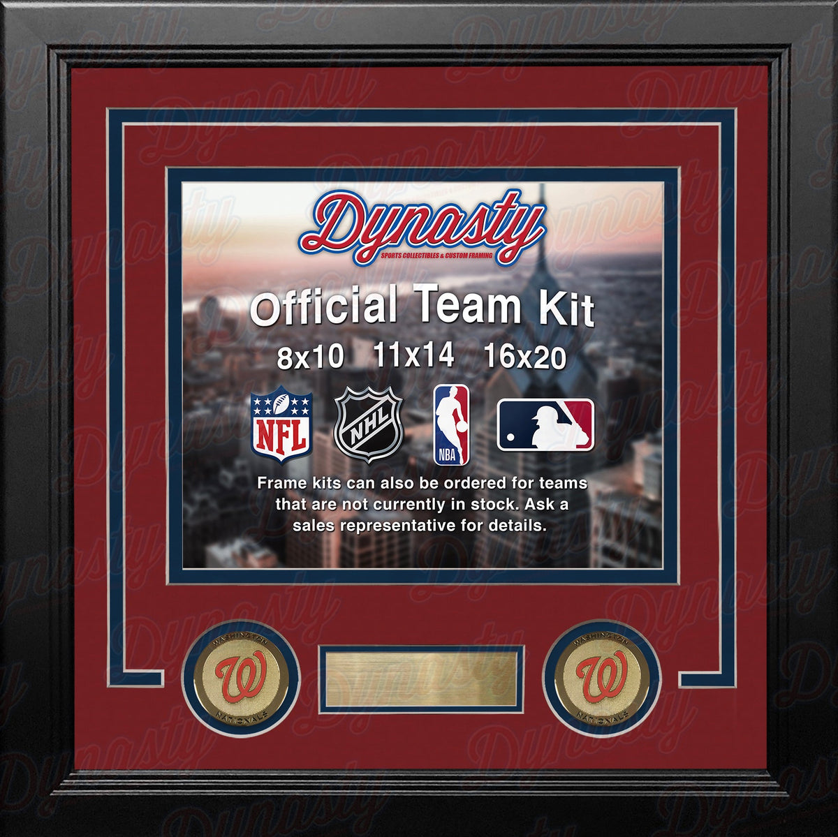 Washington Nationals Custom MLB Baseball 8x10 Picture Frame Kit (Multiple Colors) 2