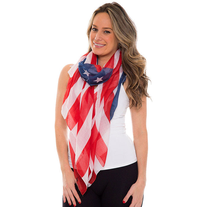 American USA Flag Oblong Scarf