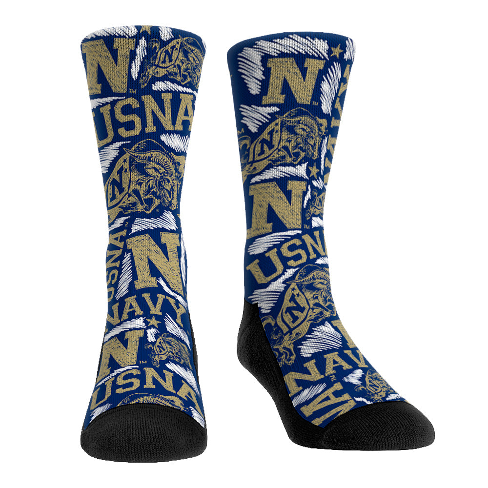 Navy Midshipmen - Logo Sketch | Rock 'Em Socks