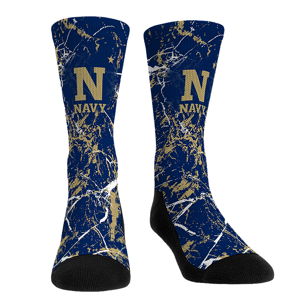 Navy Midshipmen - Cracked Marble | Rock 'Em Socks
