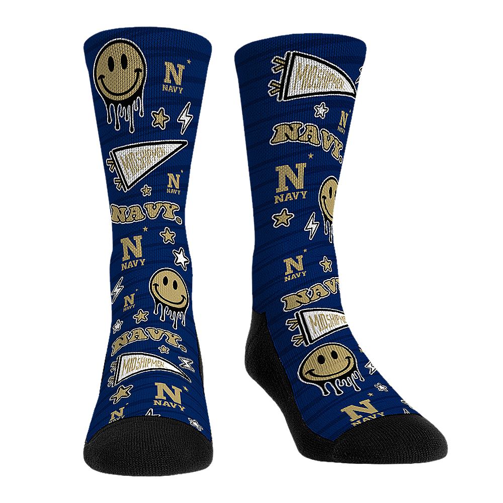 Navy Midshipmen - Smiley Stickers | Rock 'Em Socks