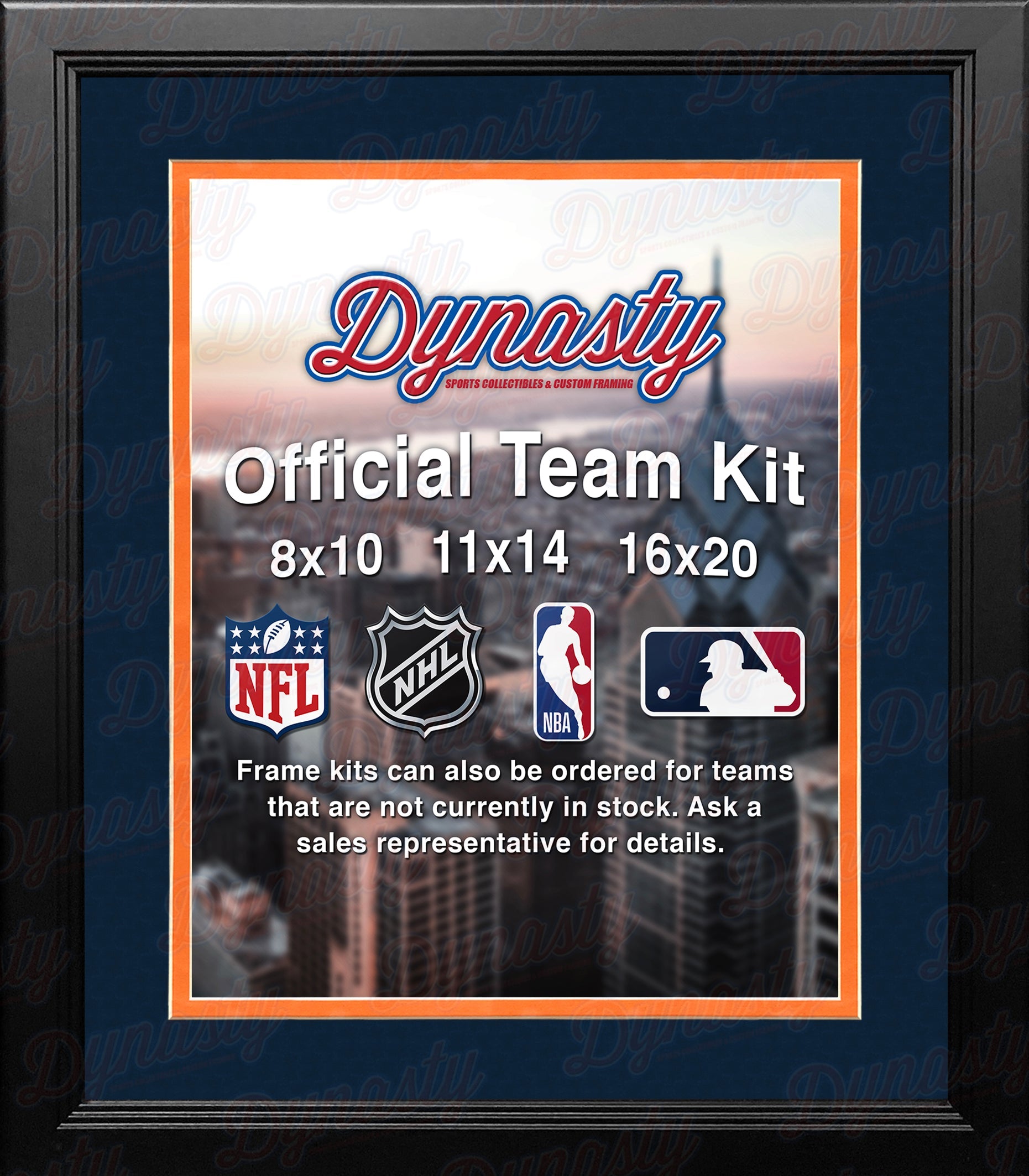 MLB Baseball Photo Picture Frame Kit - Detroit Tigers (Navy Matting, Orange Trim) 2