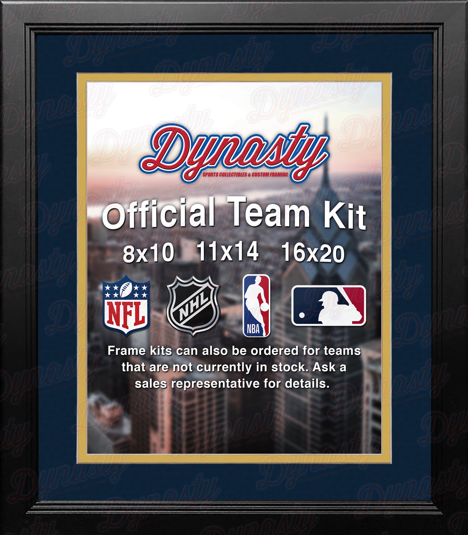 NHL Hockey Photo Picture Frame Kit - Nashville Predators (Navy Matting, Yellow Trim)