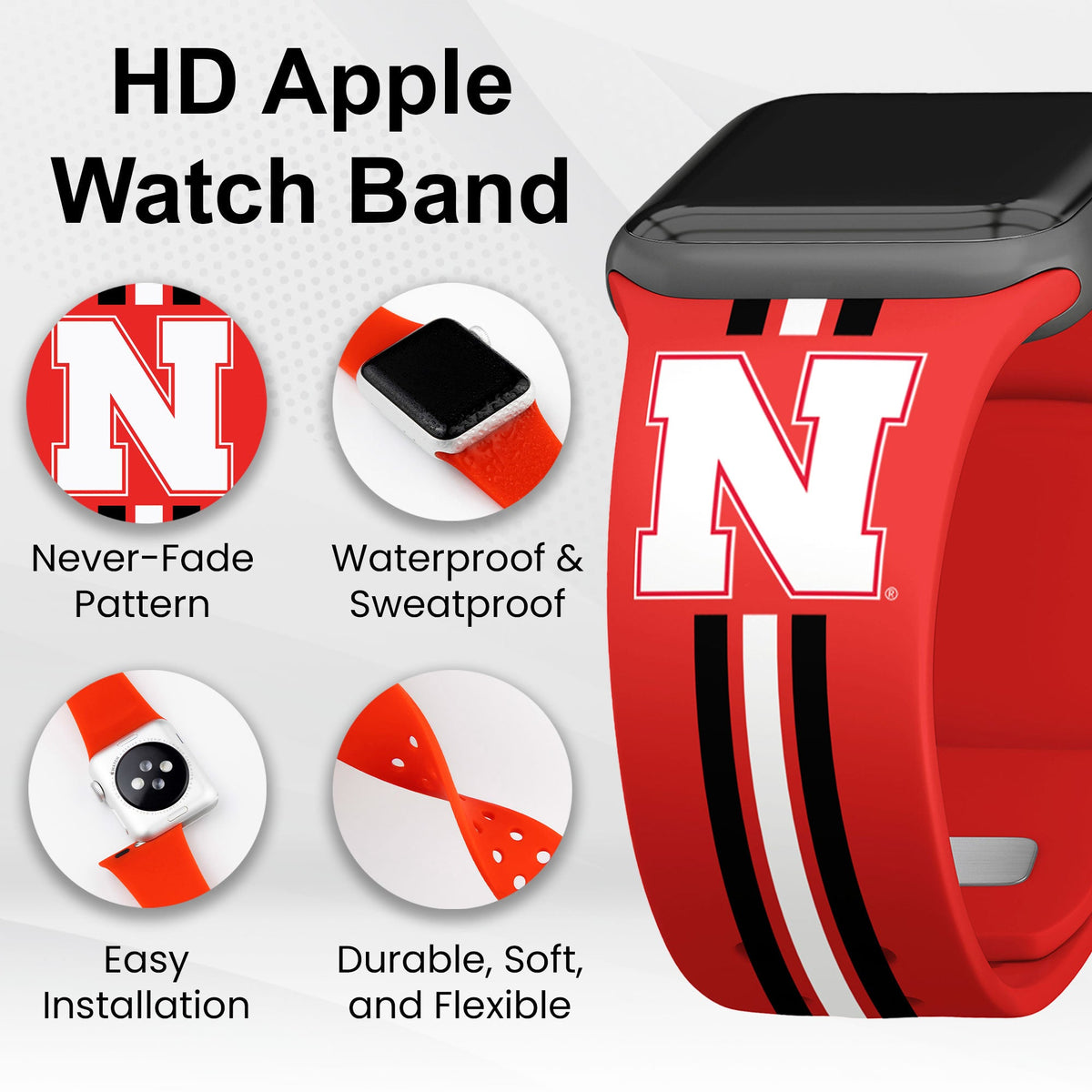 Nebraska Huskers HD Apple Watch Band | Affinity Bands 2