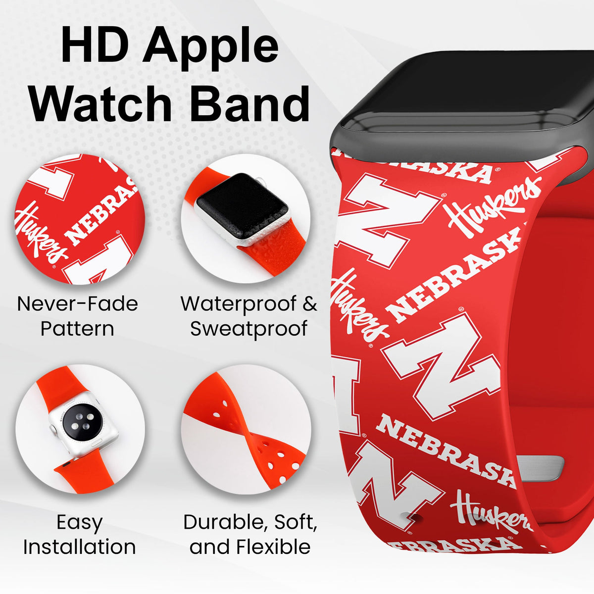 Nebraska Huskers HD Apple Watch Band | Affinity Bands 11