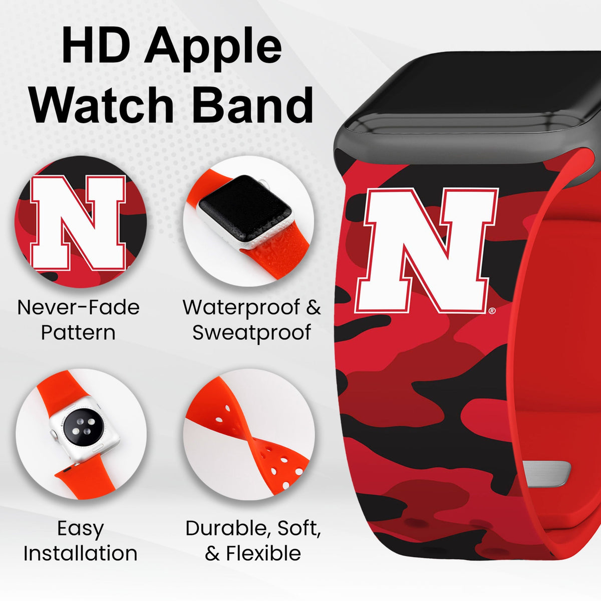 Nebraska Huskers HD Apple Watch Band | Affinity Bands 22