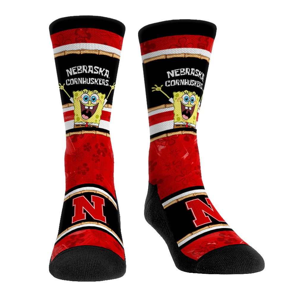 Nebraska Huskers - SpongeBob SquarePants Tiki Stripe | Rock 'Em Socks 1