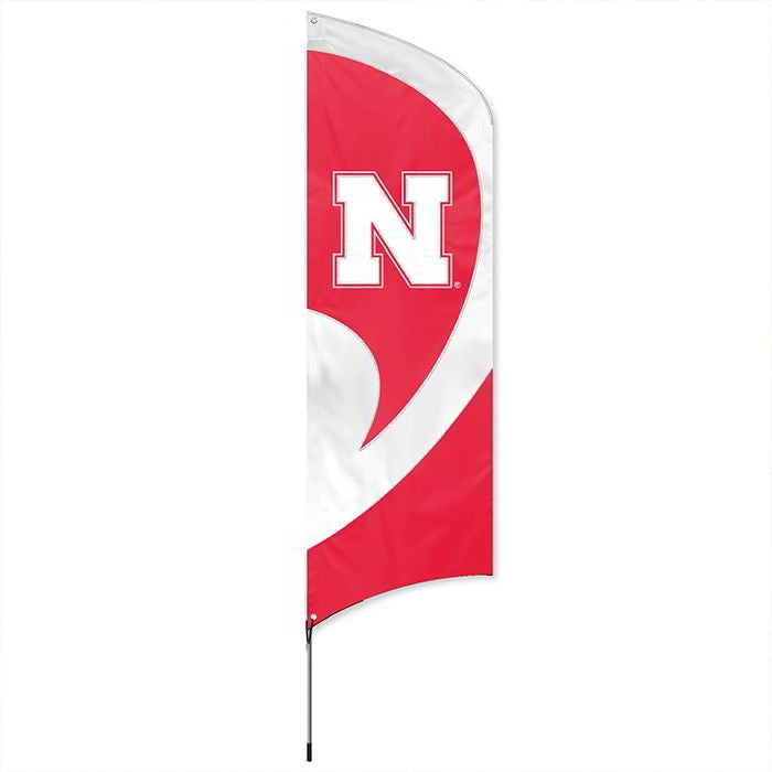 Nebraska Huskers Tall Team Feather Flag With Flagpole
