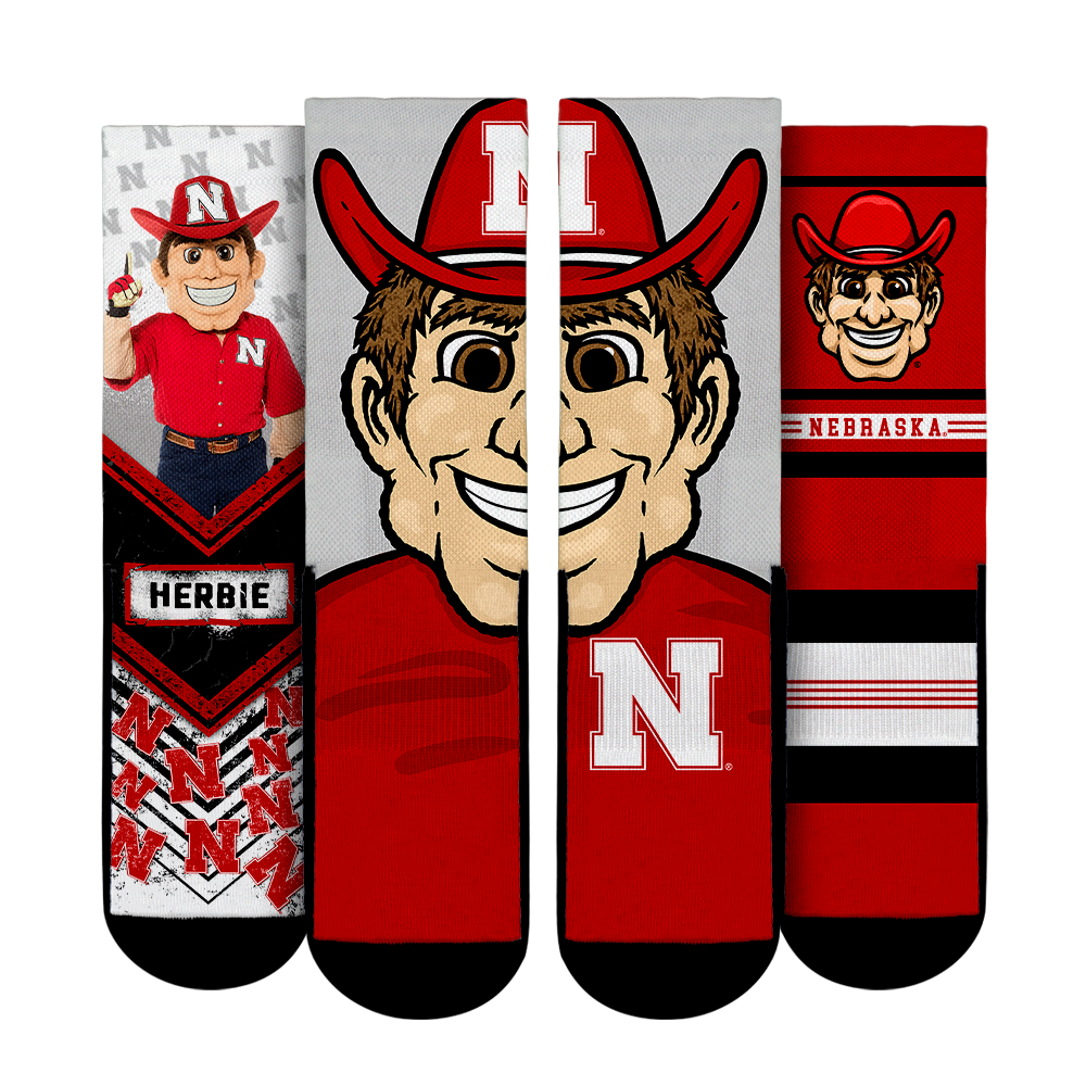 Nebraska Huskers - Mascot 3-Pack | Rock 'Em Socks 1