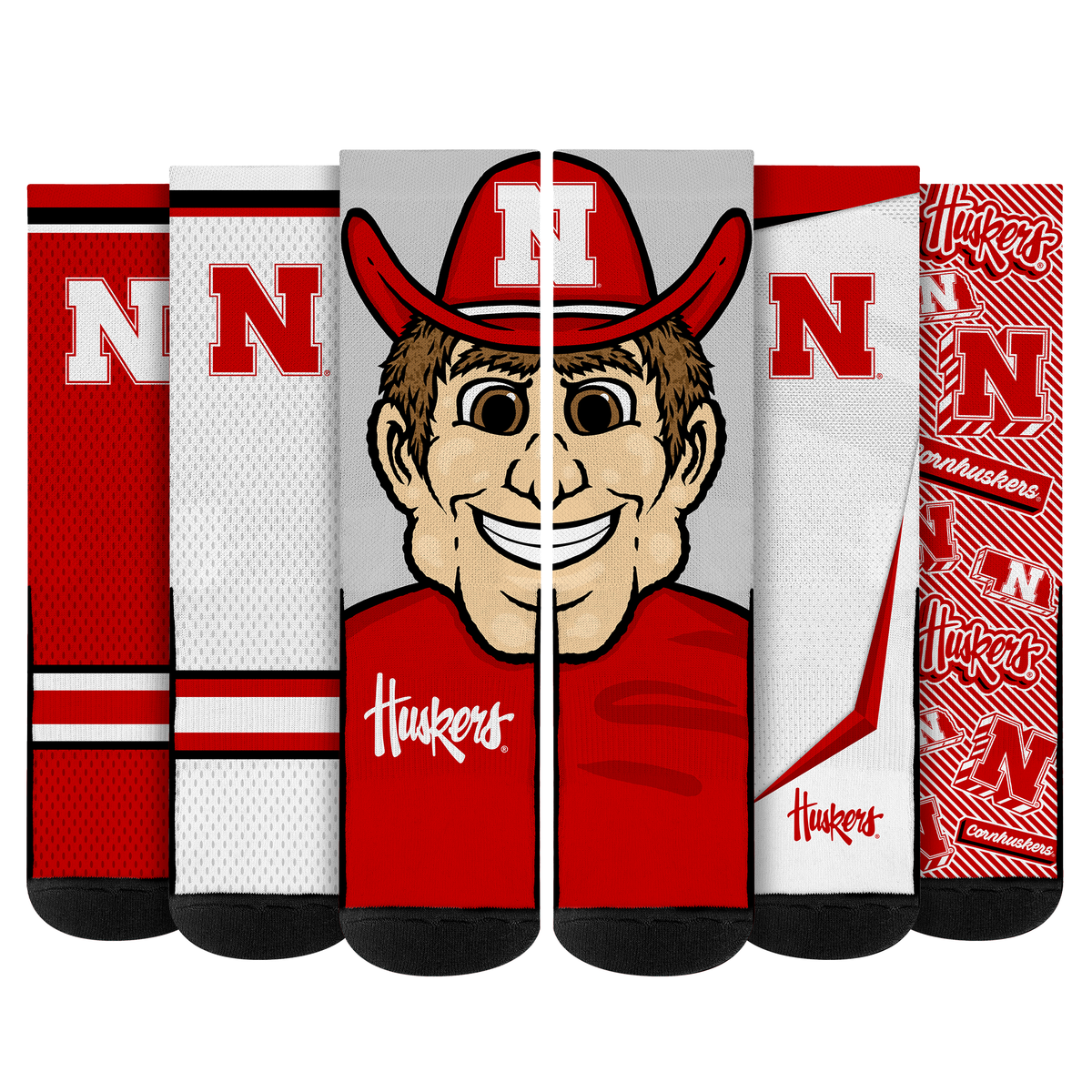 Nebraska Huskers - Super Fan Bundle 5-Pack | Rock 'Em Socks 1