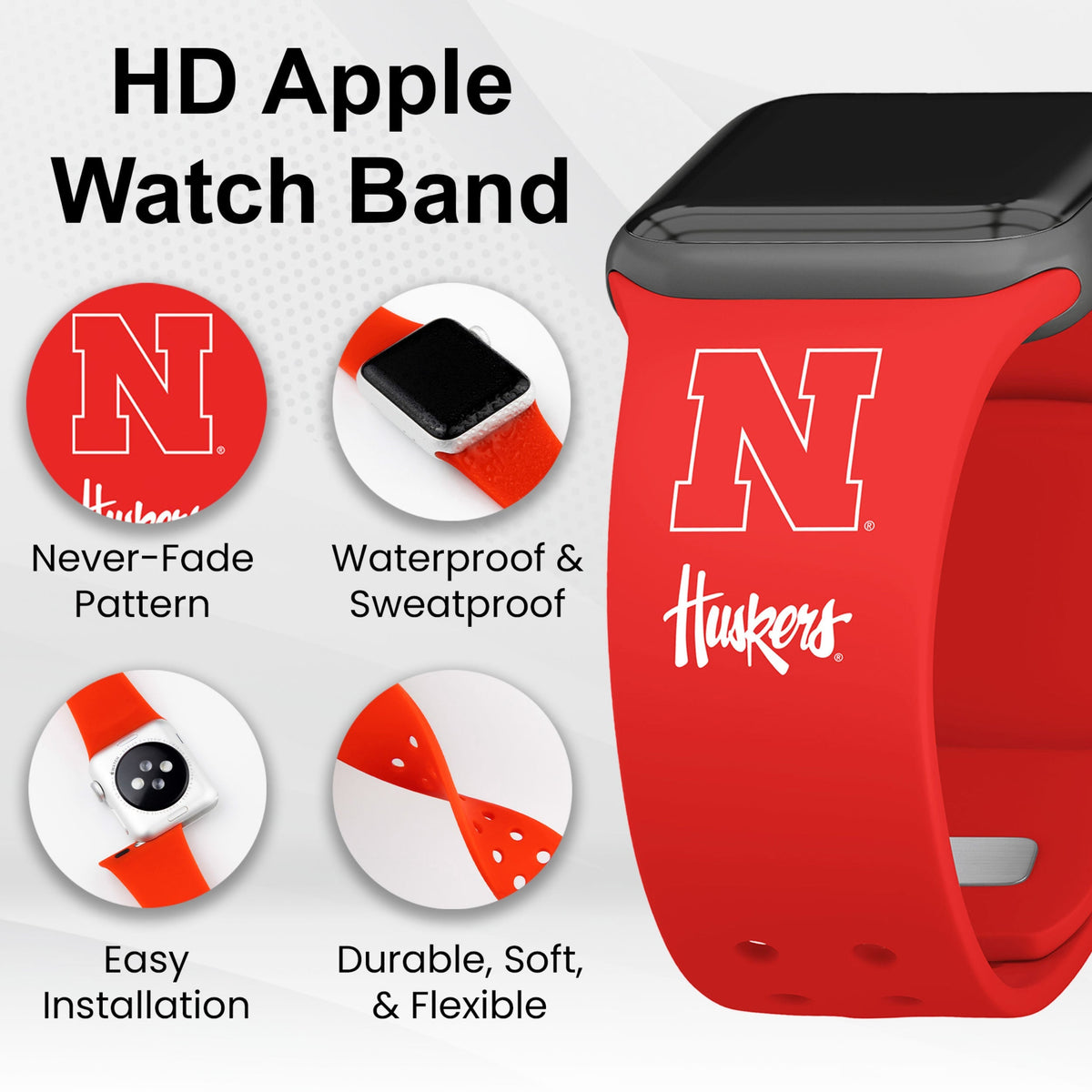 Nebraska Huskers HD Apple Watch Band | Affinity Bands 14