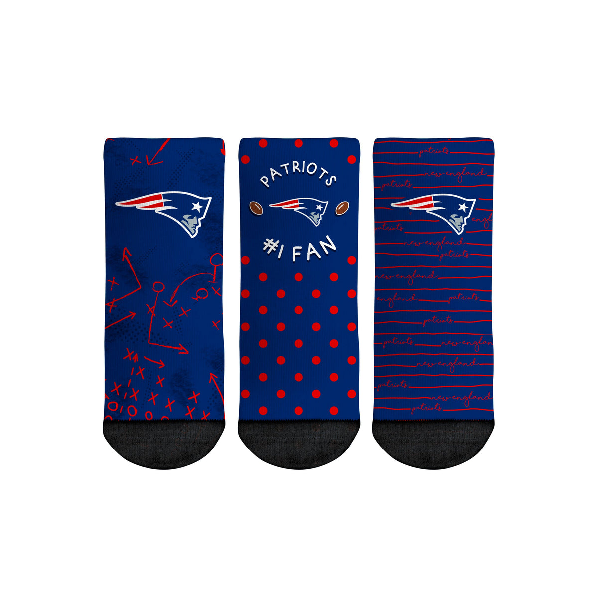 New England Patriots - Number 1 Fan 3-Pack (Toddler) | Rock 'Em Socks 1