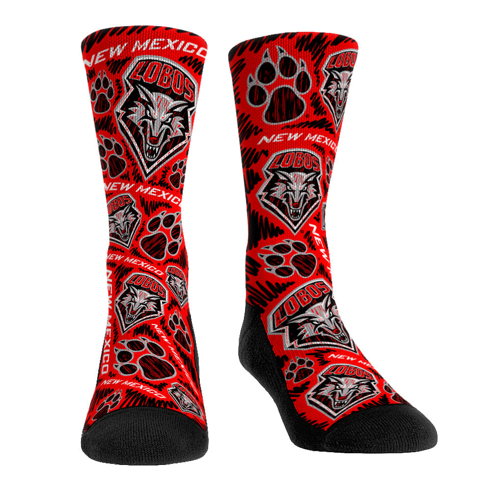New Mexico Lobos - Logo Sketch | Rock 'Em Socks
