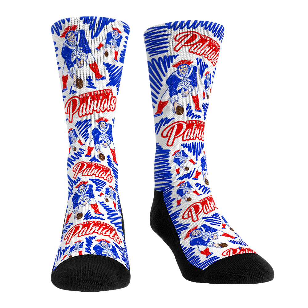 New England Patriots - Throwback Logo Sketch | Rock 'Em Socks 1