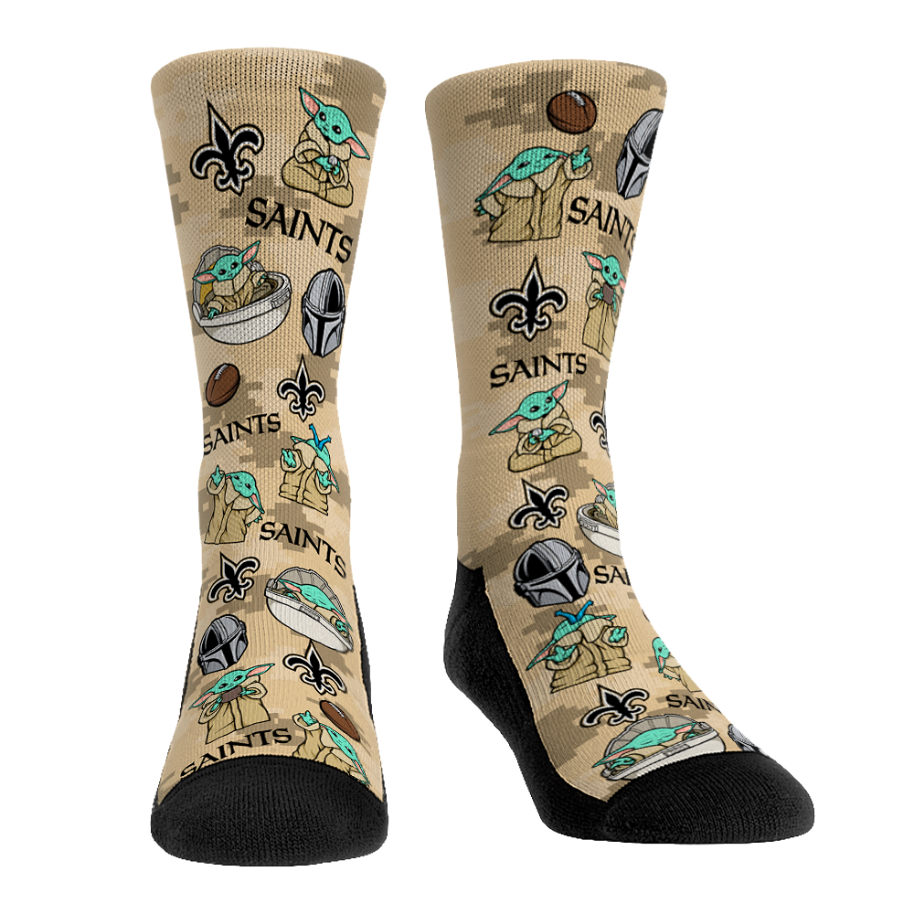 New Orleans Saints - Star Wars  - Grogu All-Over | Rock 'Em Socks 1
