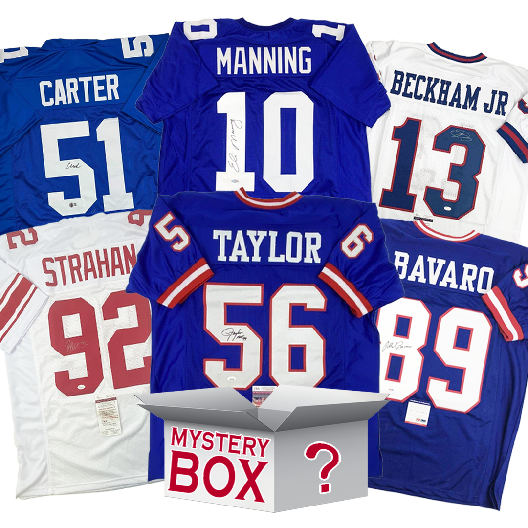Autographed/Signed New York Football Jersey Mystery Box with PSA JSA or Beckett COA 1