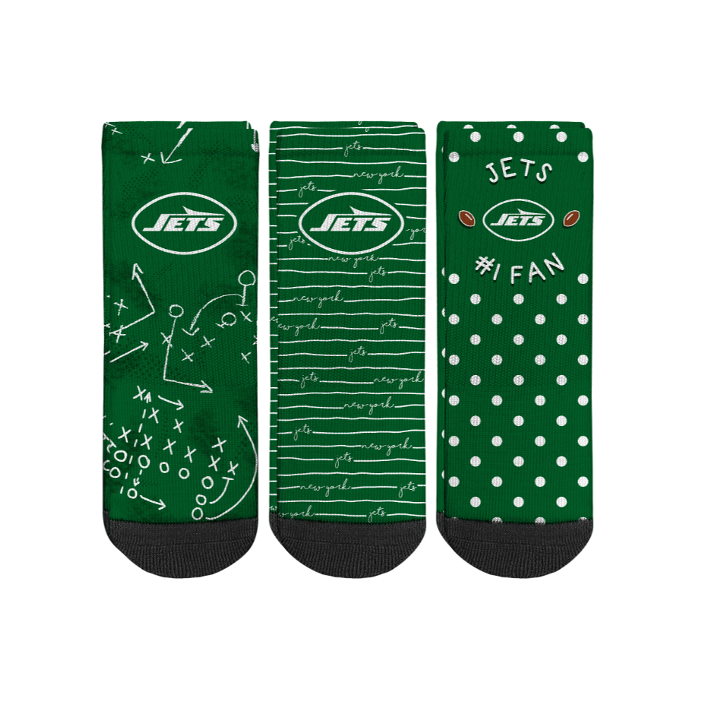 New York Jets - Number 1 Fan 3-Pack (Toddler) | Rock 'Em Socks 1