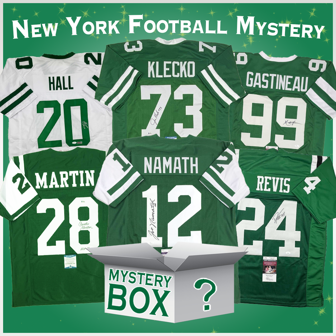 Autographed/Signed New York Football Jersey Mystery Box with PSA JSA or Beckett COA 1