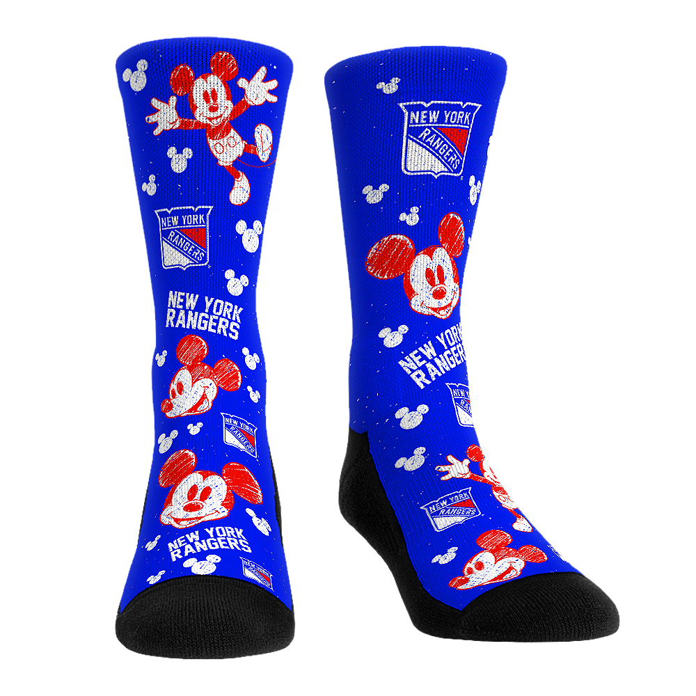 New York Rangers - Disney - Mickey Sketch | Rock 'Em Socks