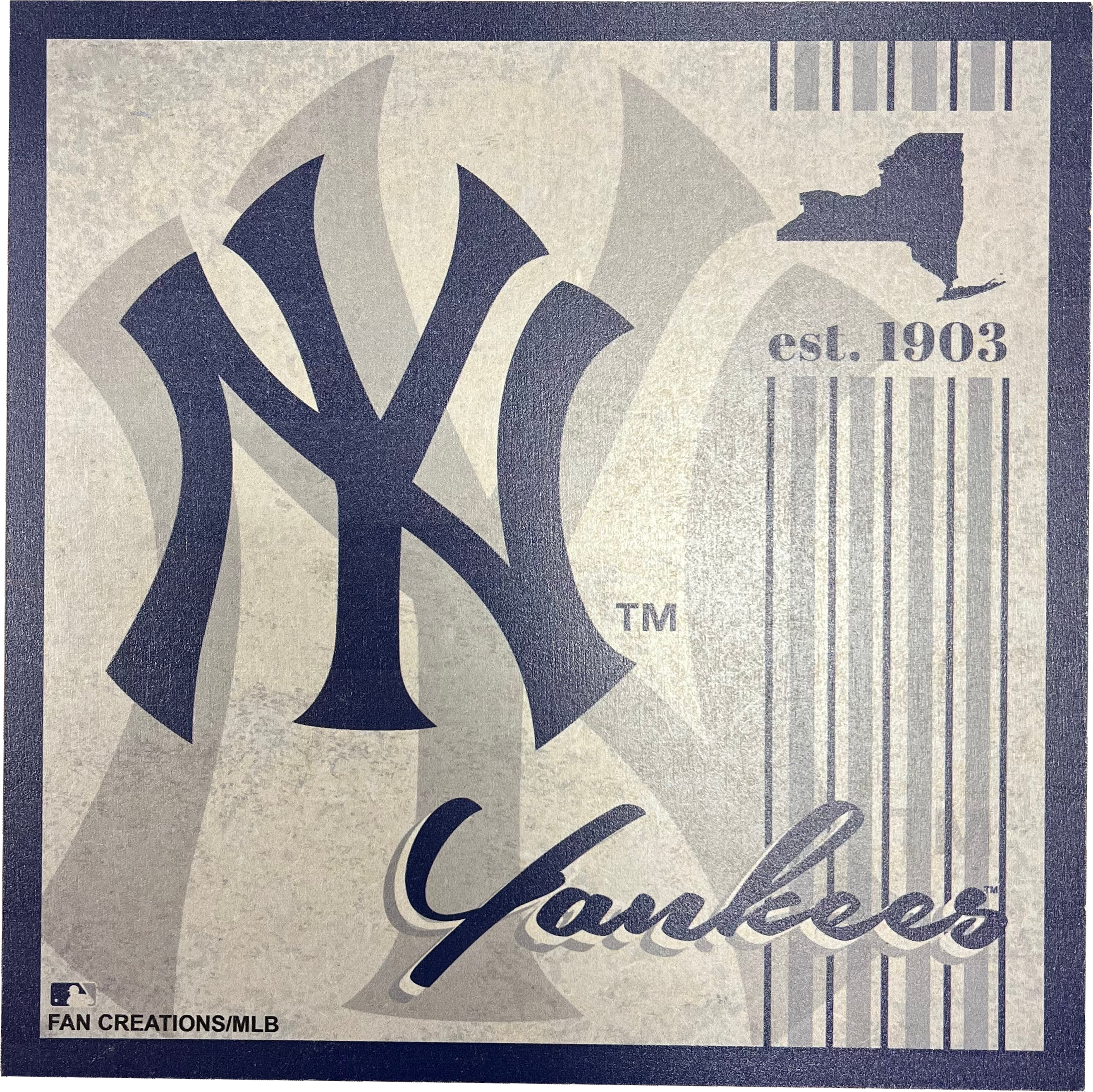 New York Yankees 9.5'' x 9.5'' Throwback Album Wood Sign 1