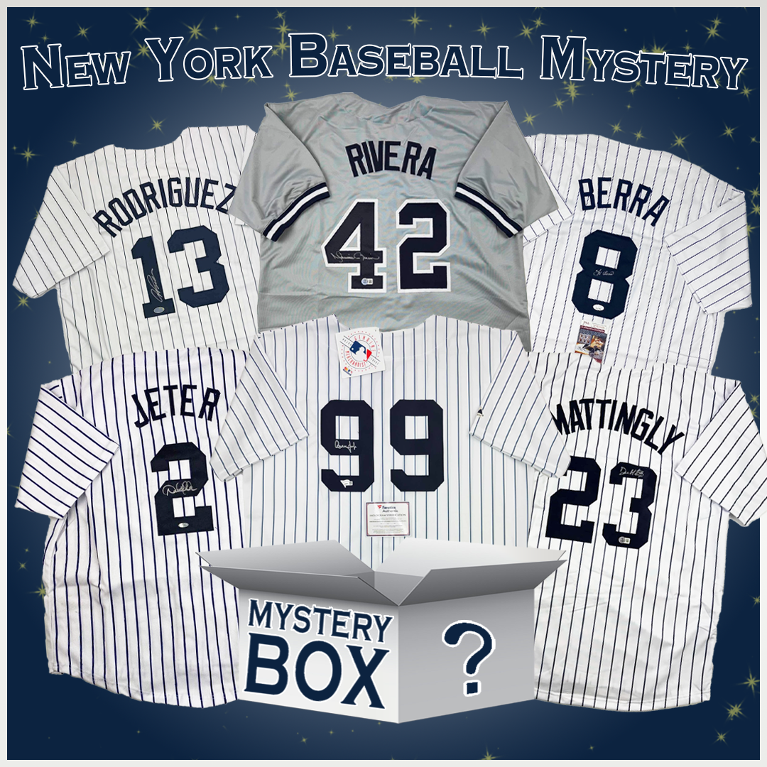 Autographed/Signed New York Baseball Jersey Mystery Box with PSA JSA or Beckett COA 1