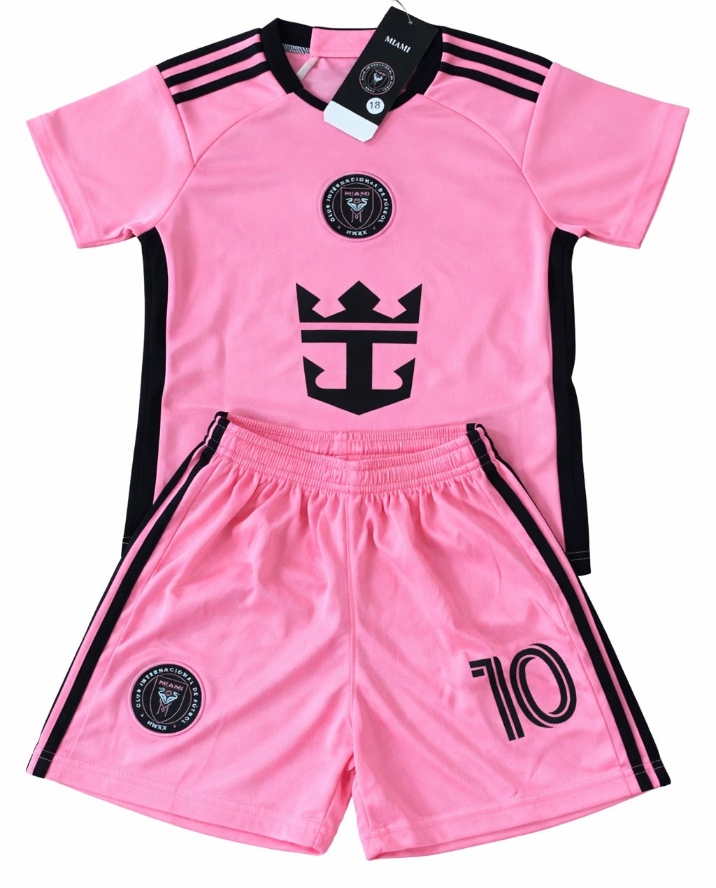 Lionel Messi Miami Home Kids Soccer Jersey Pink Set Football Youth Toddler 2