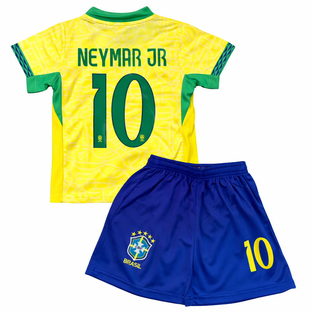 Neymar Jr Brazil Kids Soccer Jersey Set Football Youth Toddler Sizes 2