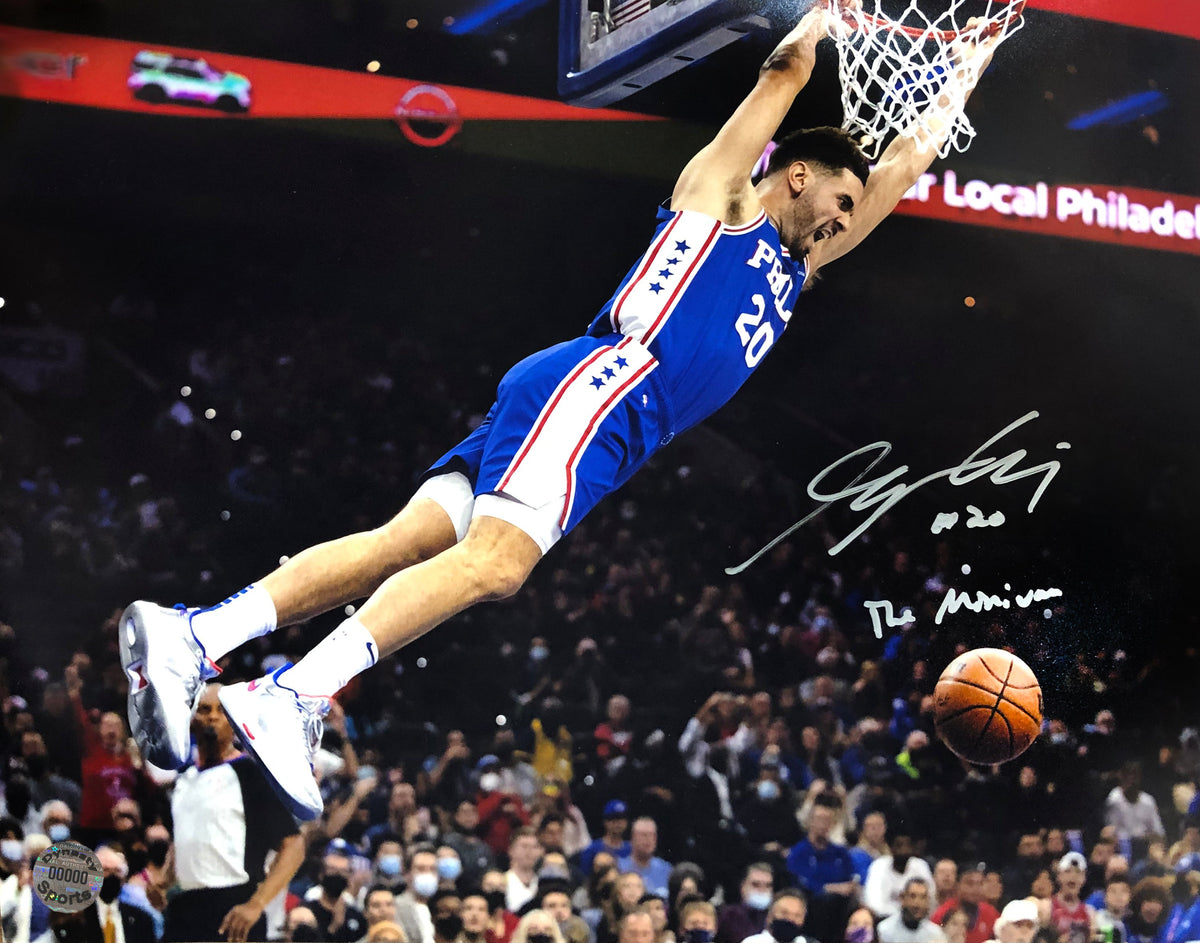 Georges Niang in Action Philadelphia 76ers Autographed Basketball Photo 2
