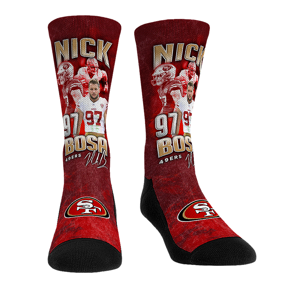 Nick Bosa - San Francisco 49ers  - Retro Photo | Rock 'Em Socks