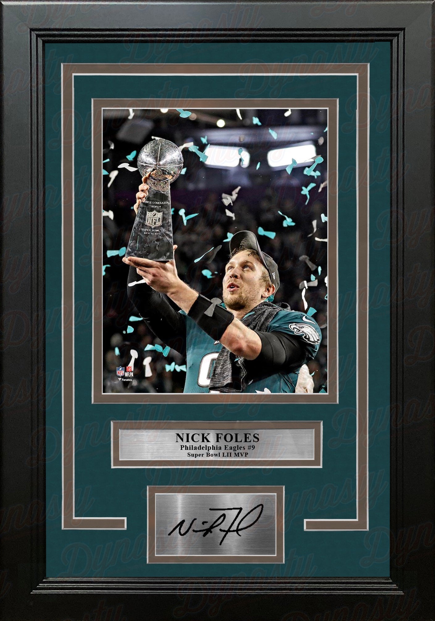 Nick Foles Trophy Philadelphia Eagles Super Bowl Champions 8x10 Framed Photo with Engraved Autograph 1