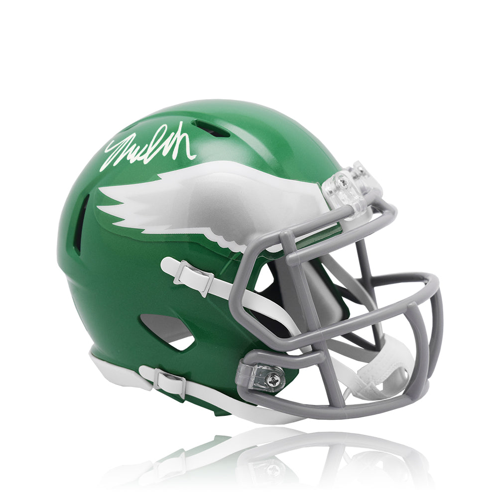 Nolan Smith Philadelphia Eagles Autographed 2023 Kelly Green Throwback Alternate Mini-Helmet 1
