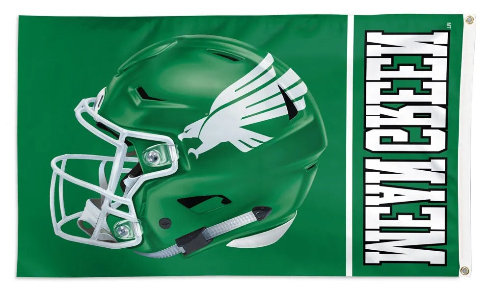 North Texas Mean Green Helmet 3x5 Flag
