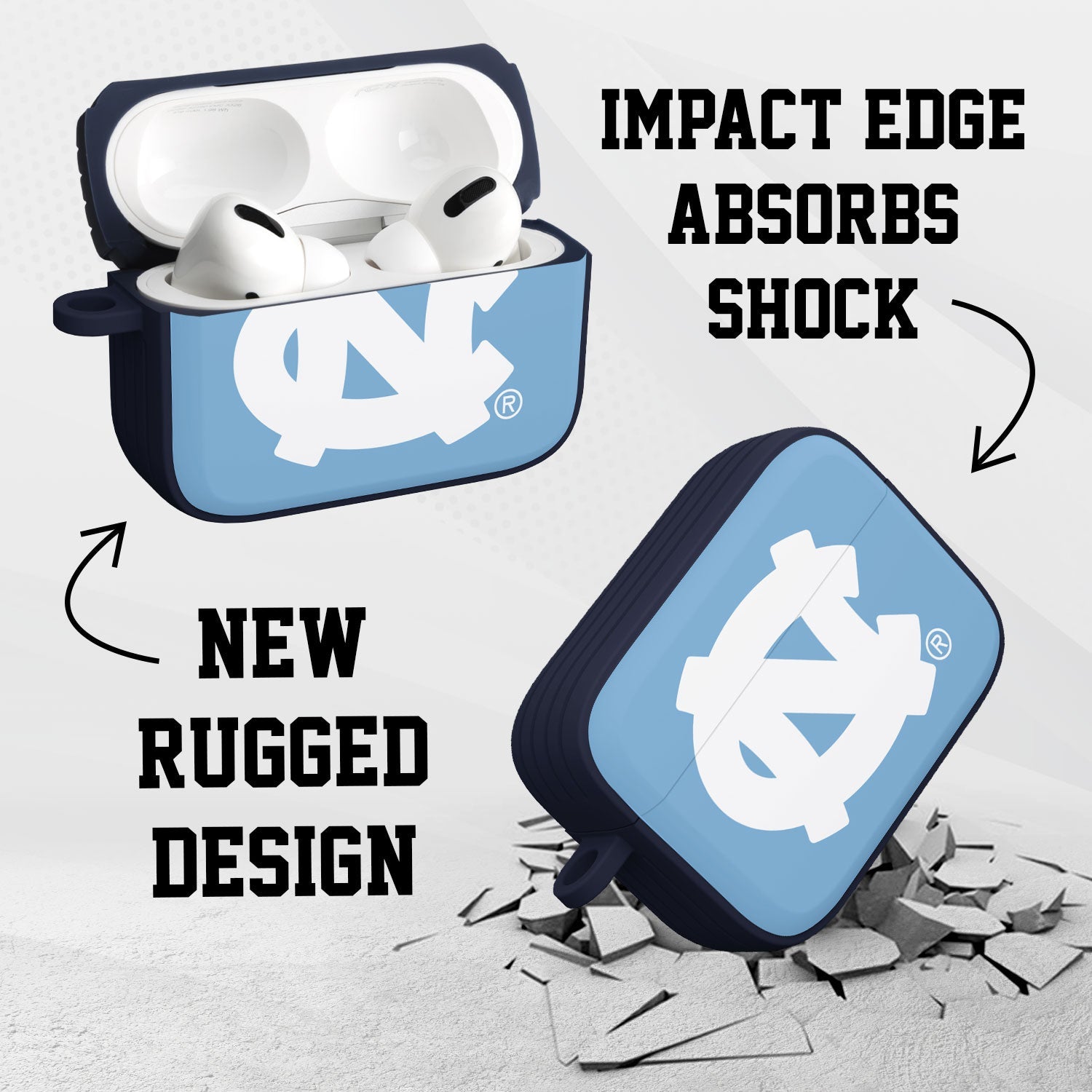 North Carolina Tar Heels HDX Apple AirPods Pro 1 & 2 Case Cover (Classic) | Affinity Bands 2