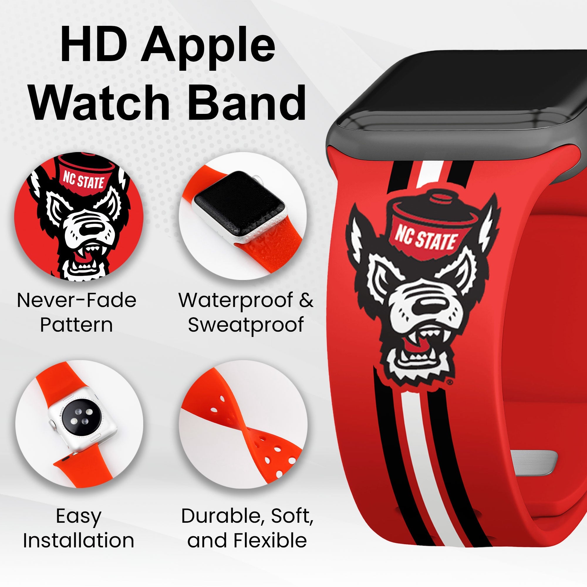 North Carolina State Wolf Pack HD Apple Watch Band 3