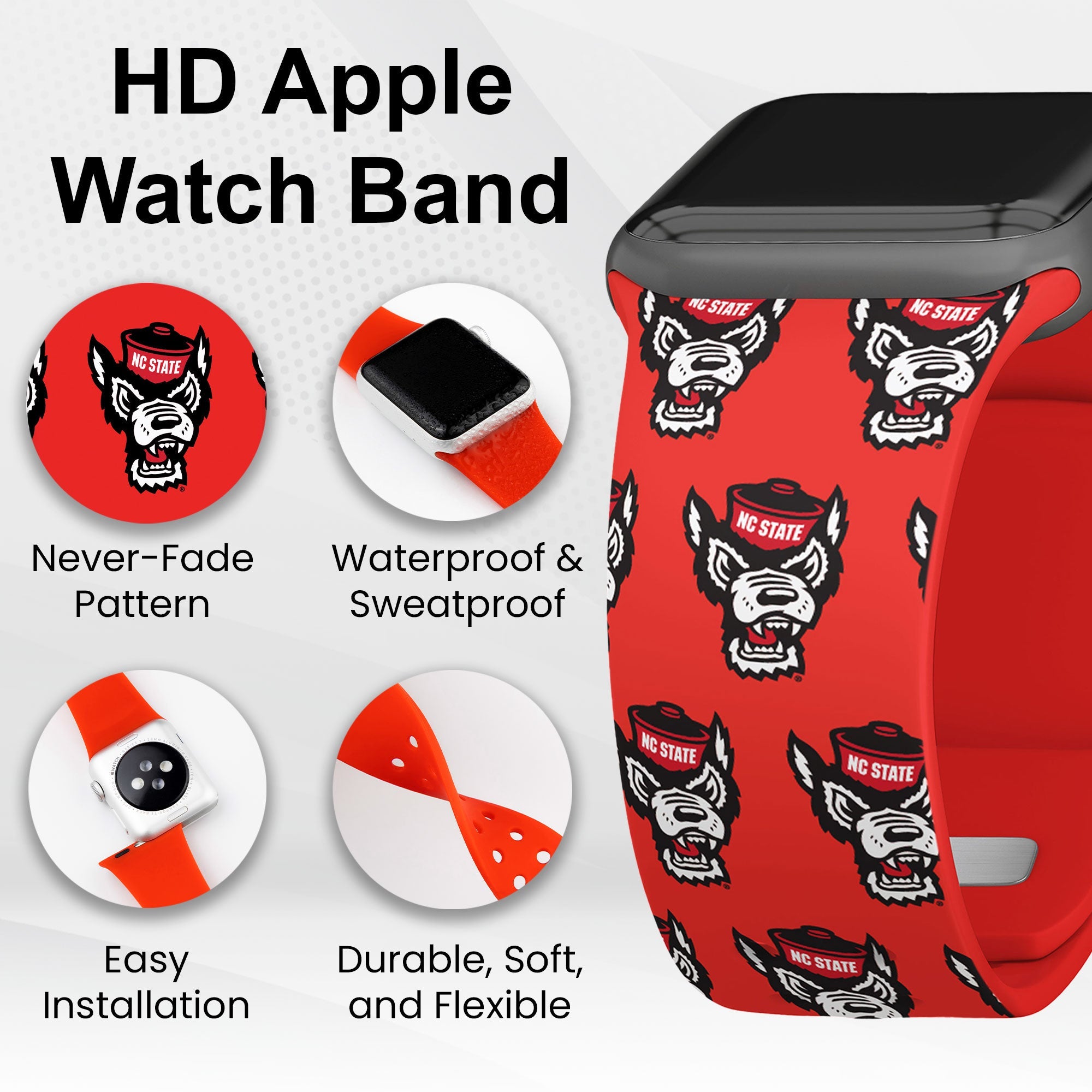 North Carolina State Wolf Pack HD Apple Watch Band 7