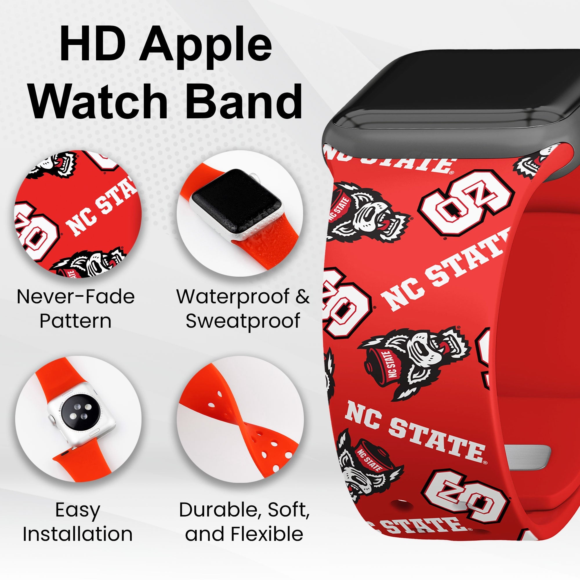 North Carolina State Wolf Pack HD Apple Watch Band 11