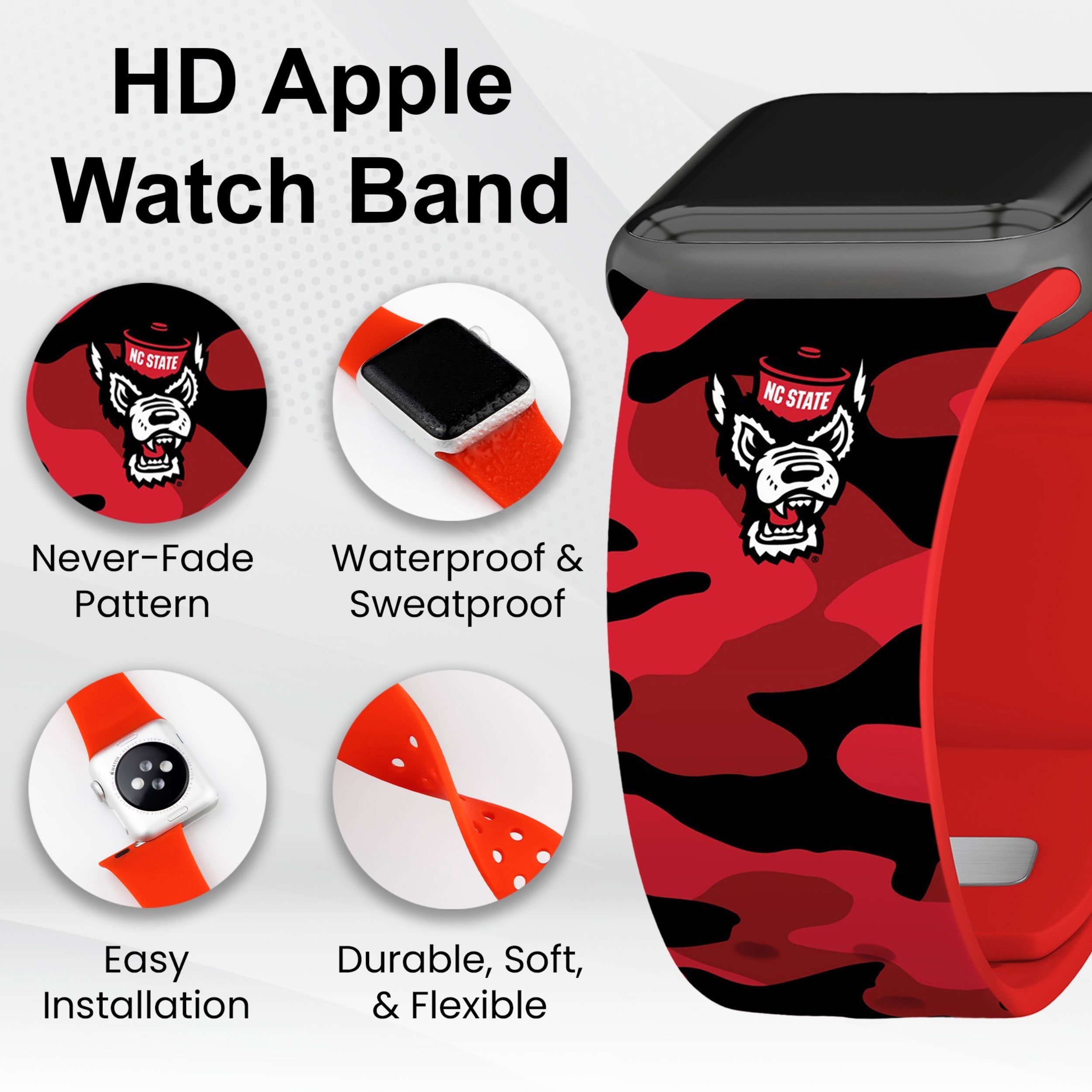 North Carolina State Wolf Pack HD Apple Watch Band 22