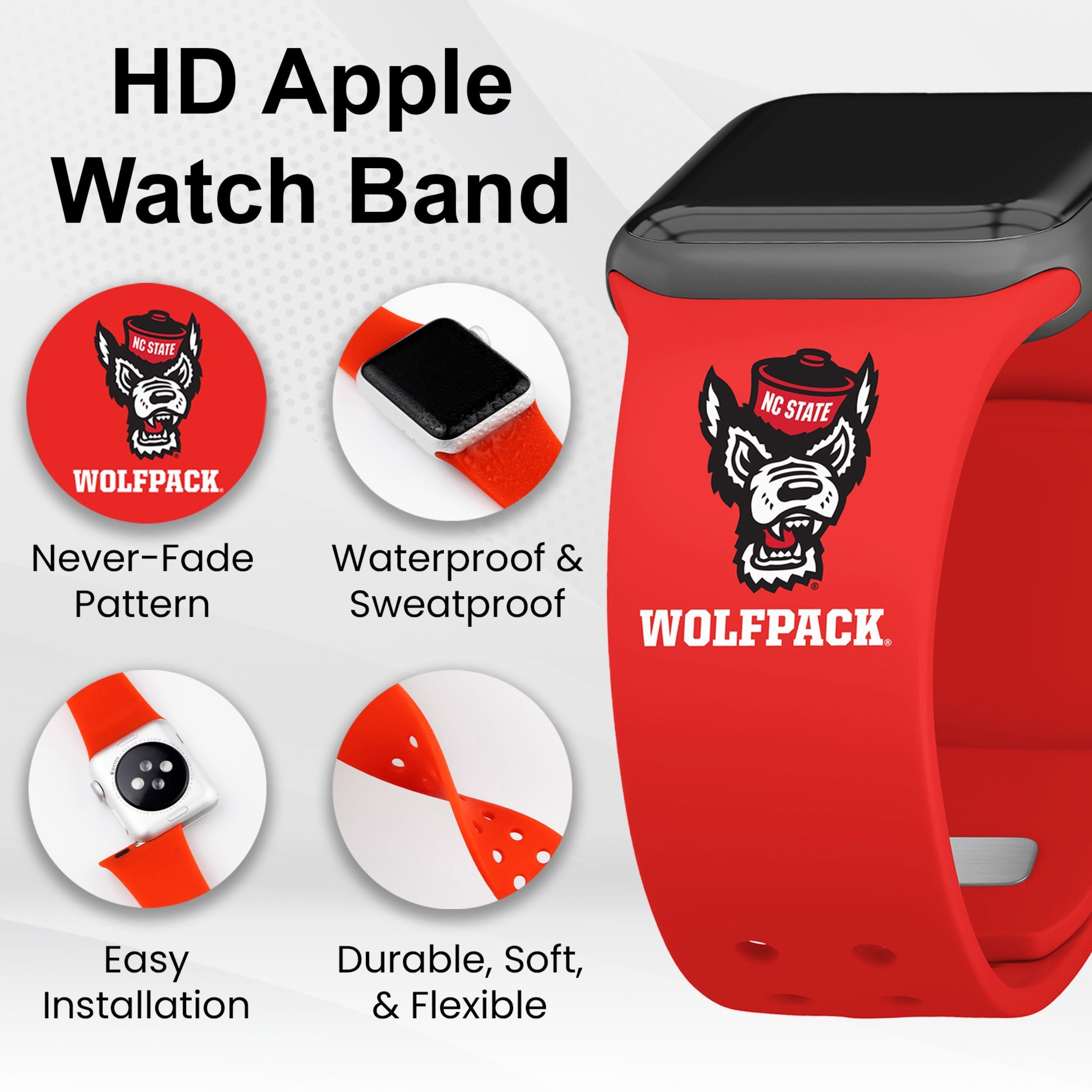 North Carolina State Wolf Pack HD Apple Watch Band 14