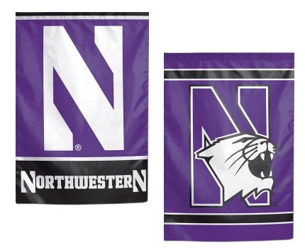 Northwestern Wildcats Garden Flag 2 Sided Logo