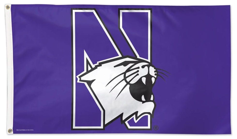 Northwestern Wildcats Logo Flag 3x5 Purple