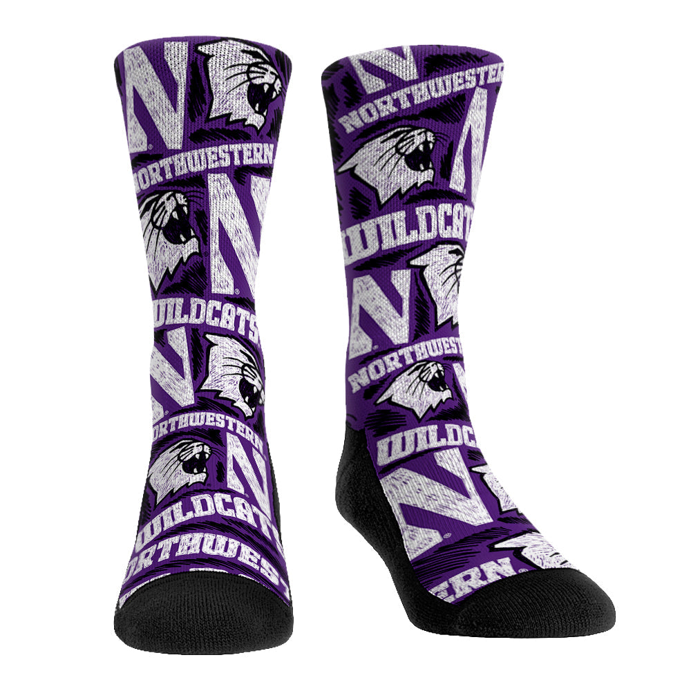 Northwestern Wildcats - Logo Sketch | Rock 'Em Socks