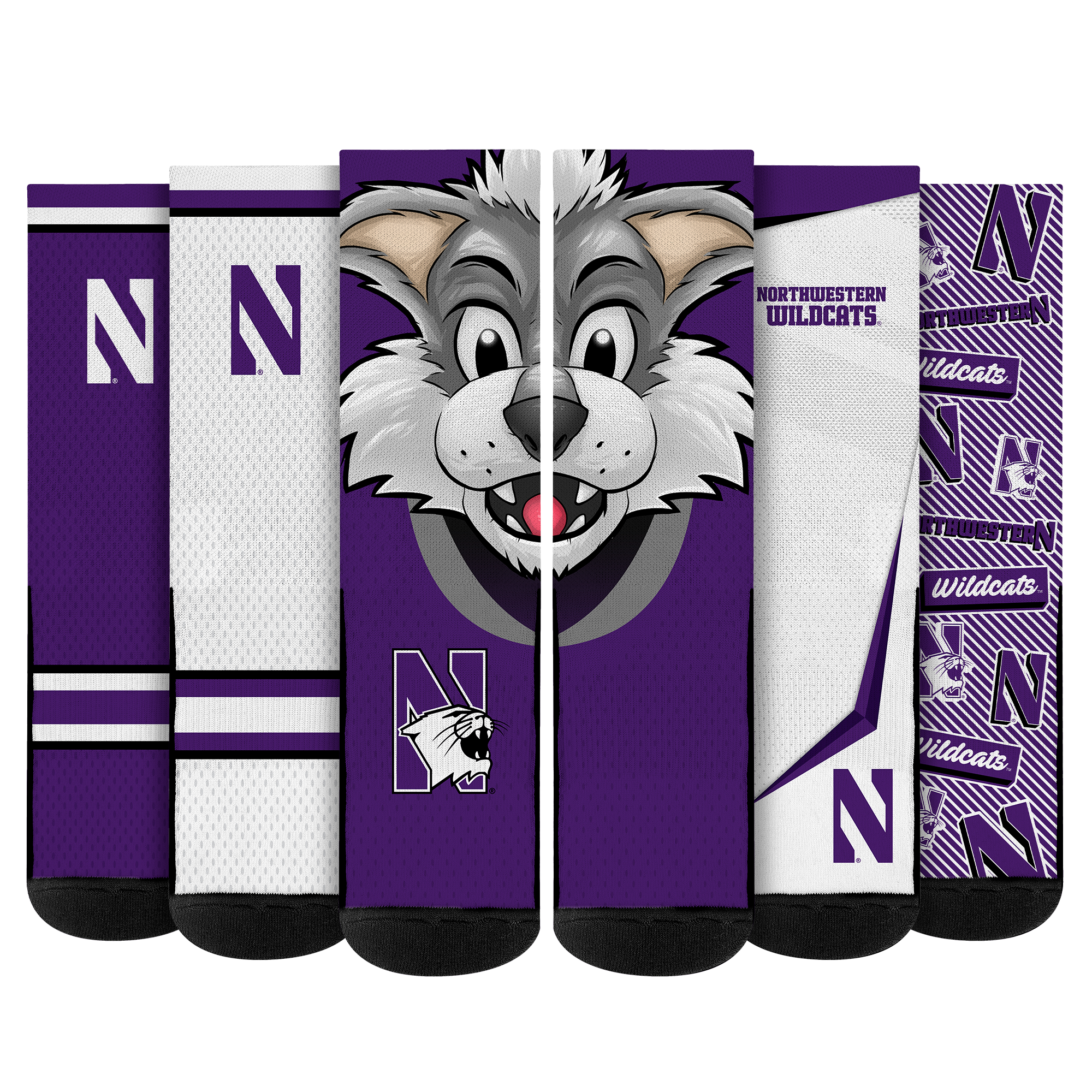 Northwestern Wildcats - Super Fan Bundle 5-Pack | Rock 'Em Socks