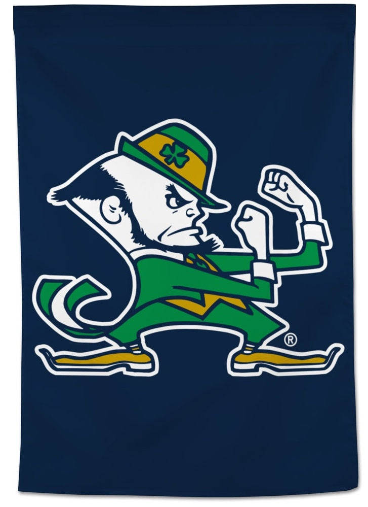Notre Dame Banner Leprechaun Blue House Flag