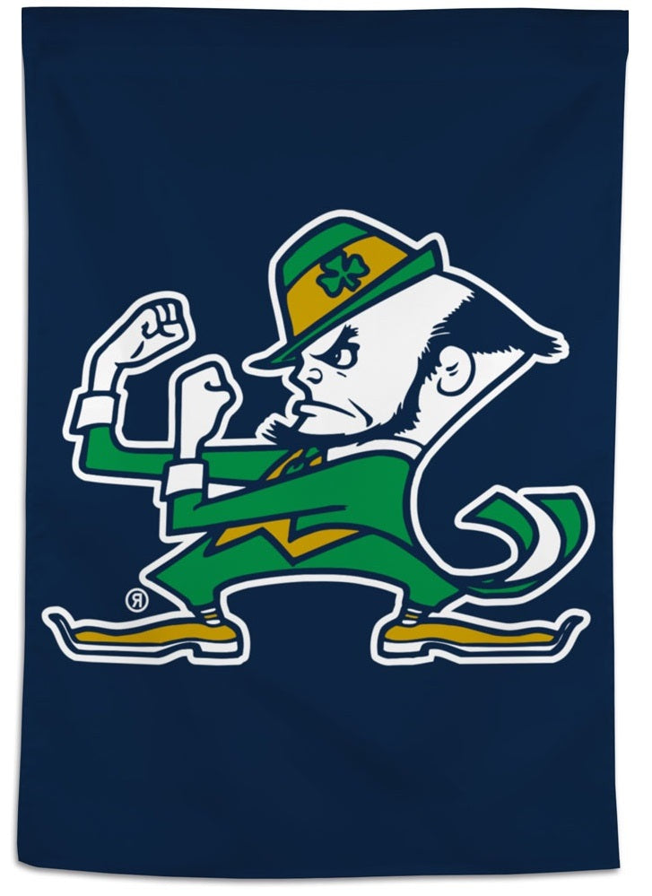 Notre Dame Banner Leprechaun Blue House Flag