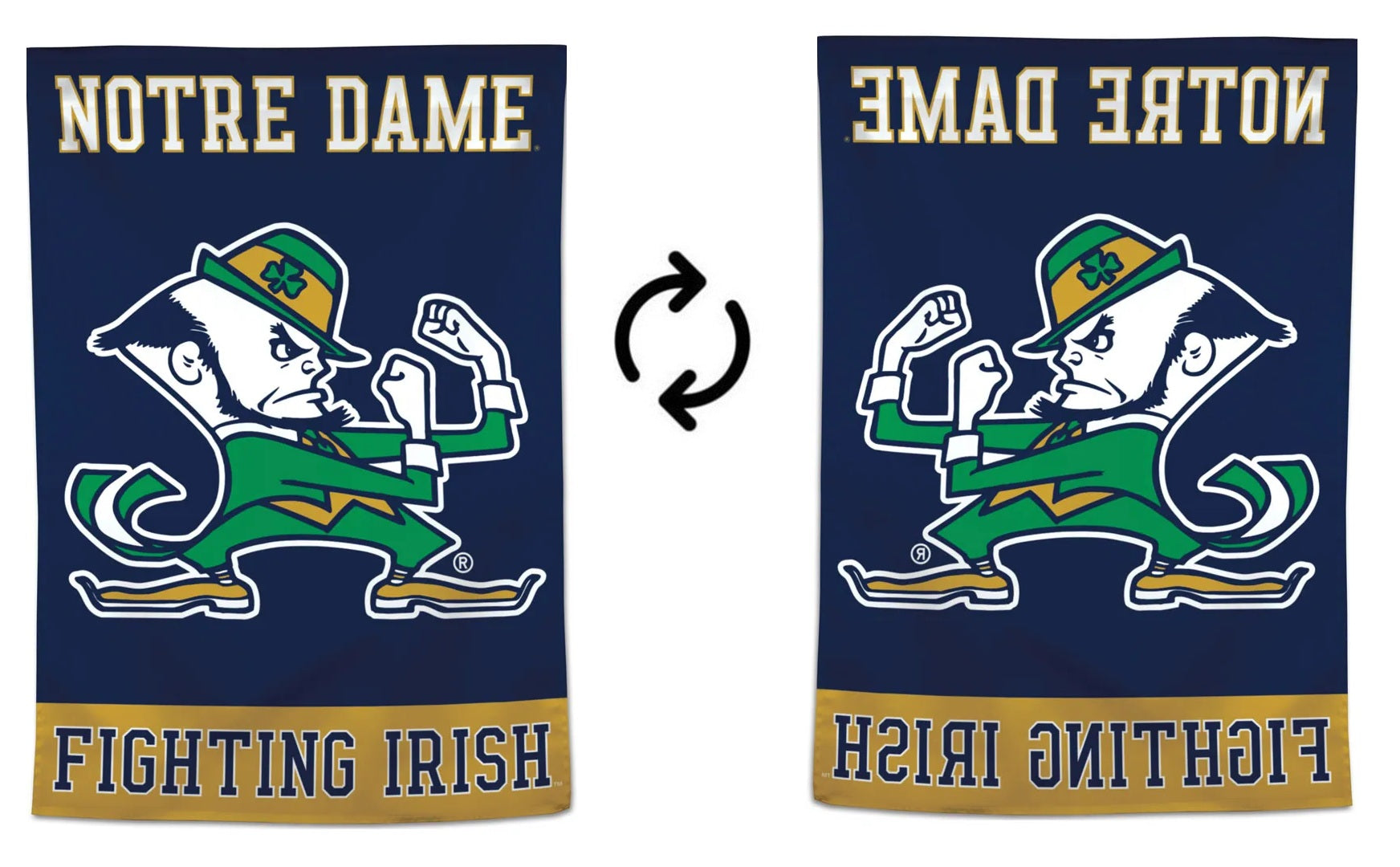 Notre Dame Fighting Irish Flag Leprechaun House Banner