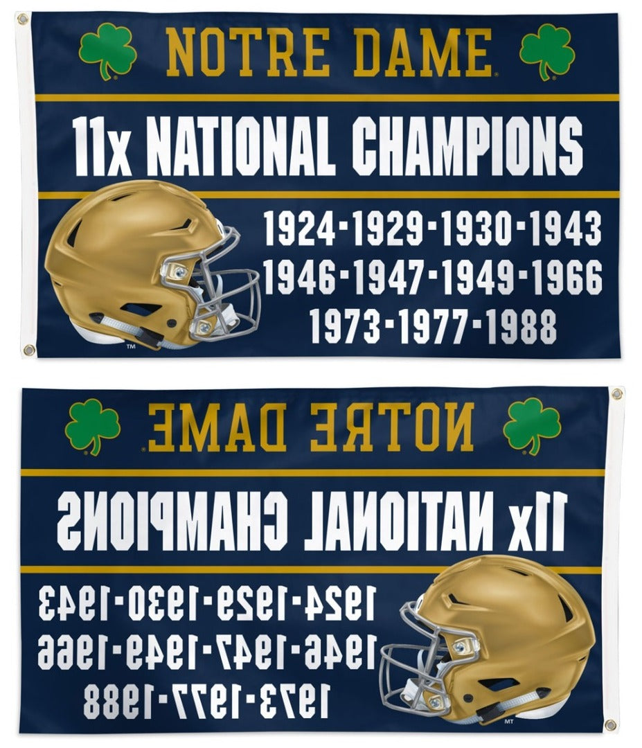 Notre Dame Flag 3x5 11x National Champions Football