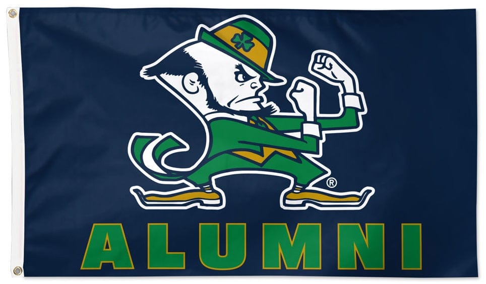 Notre Dame Flag 3x5 Alumni Leprechaun