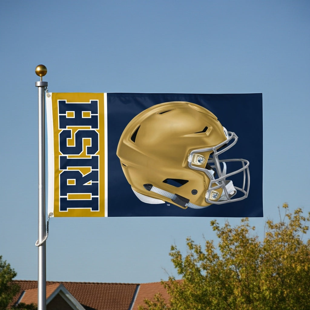 Notre Dame Flag 3x5 Helmet Golden Dome