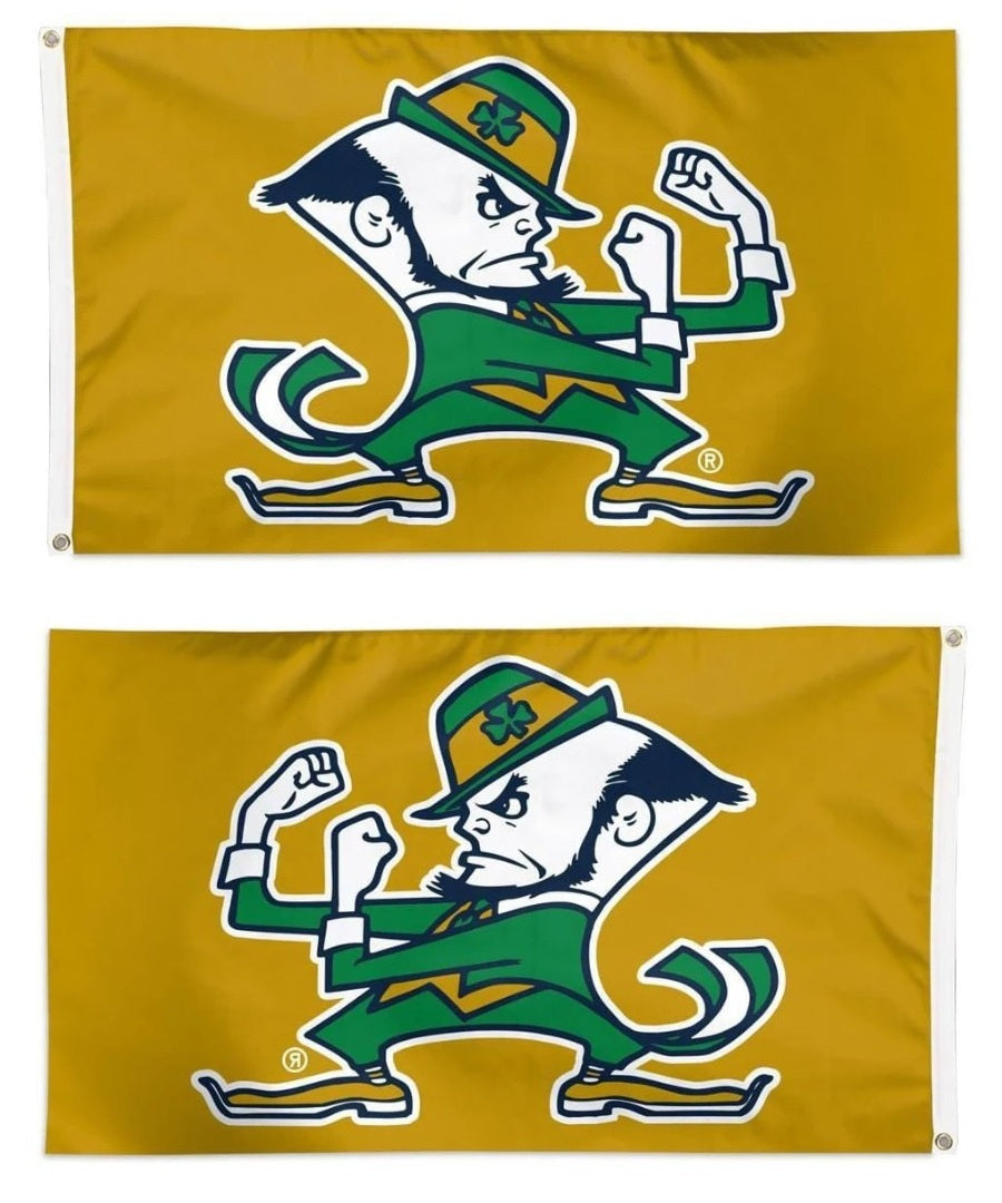 Notre Dame Flag 3x5 Leprechaun Gold